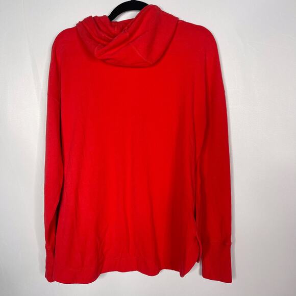 Sweaty Betty Small S Red Escape Luxe Fleece Hoodie Funnel Neck Sweatshirt - Picture 2 of 10
